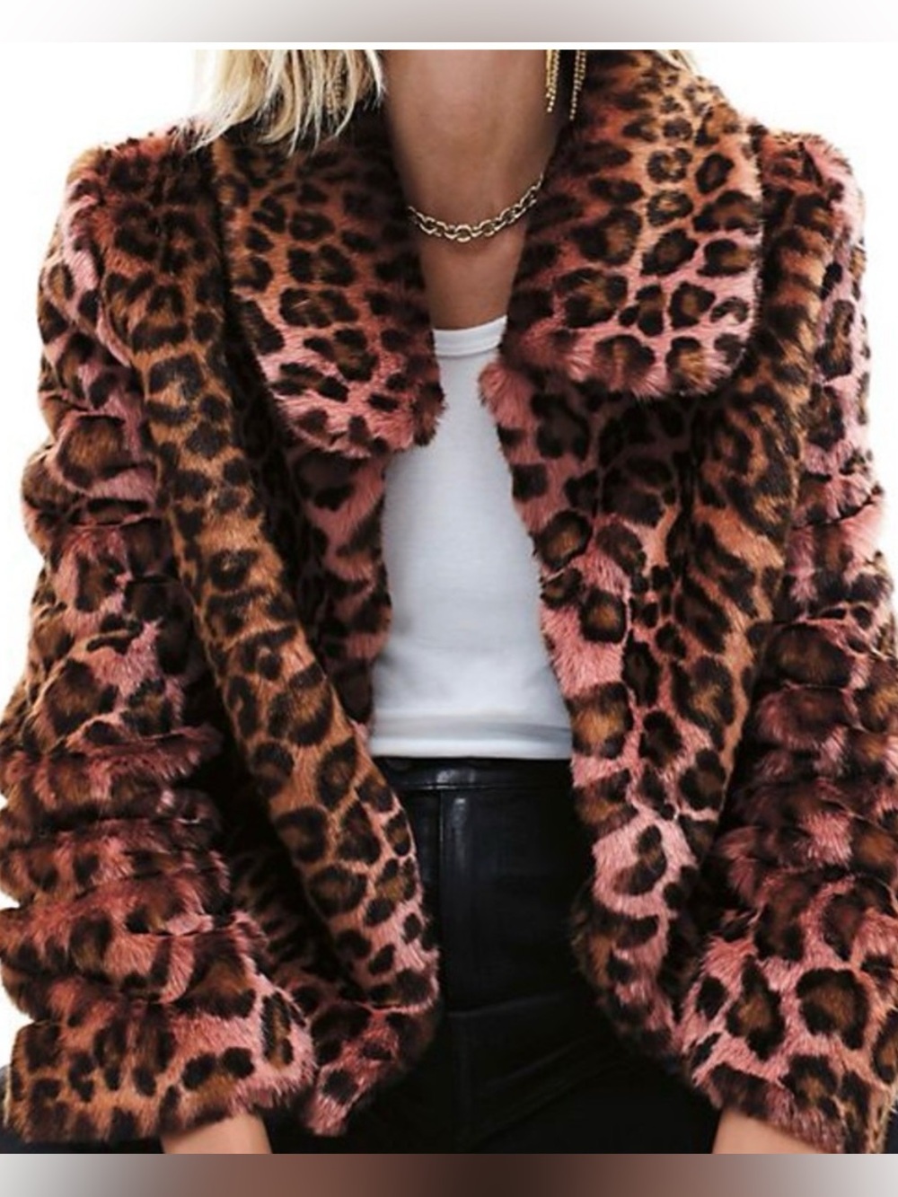 Rare Pink Leopard Faux Fur